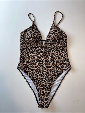 Cheetah One Piece Bathing Suit - L
